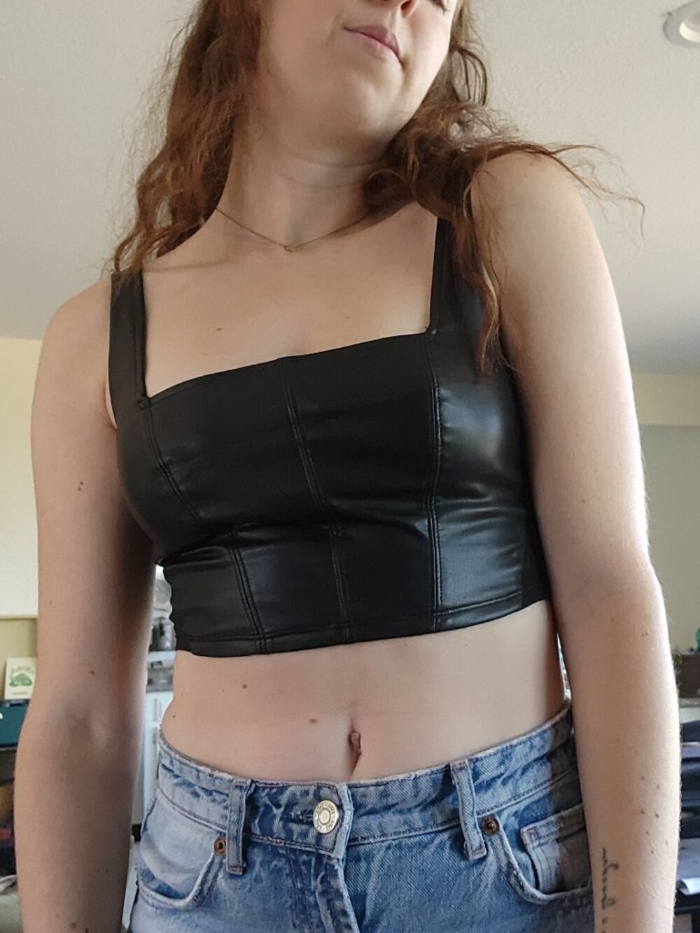 Intimately FP Faux Leather Cropped Tank